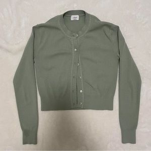 Aritzia Wilfred cropped green cardigan - women’s 2XS
